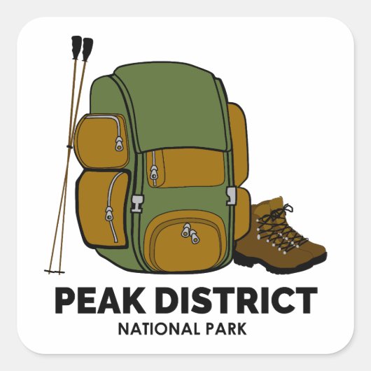 Peak District National Park Backpack Vierkante Sticker (Voorkant)