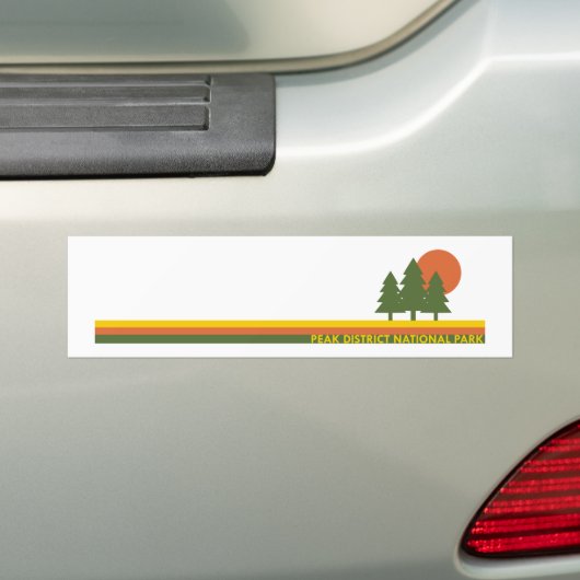 Peak District National Park Pine Trees Sun Bumpersticker (Op auto)