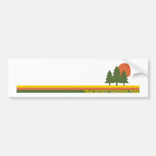 Peak District National Park Pine Trees Sun Bumpersticker