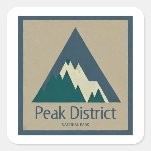 Peak District National Park Rustic Vierkante Sticker (Voorkant)