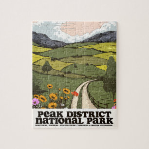 Peak District National Park vintage reisposter. Legpuzzel