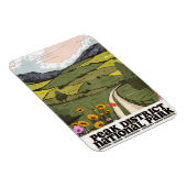 Peak District National Park vintage Travel Poster. Magneet (Rechterzijde)