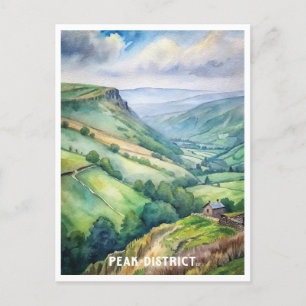 Peak District National Park Waterverf Schilderen Briefkaart