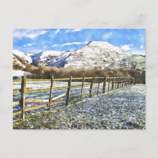 Peak District Snow Waterverf-Style Briefkaart (Voorkant)