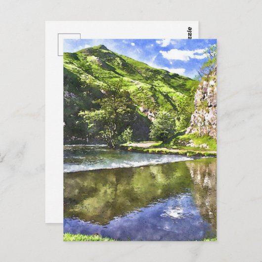 Peak District Waterverf-Stijl Briefkaart (Voorkant / Achterkant)
