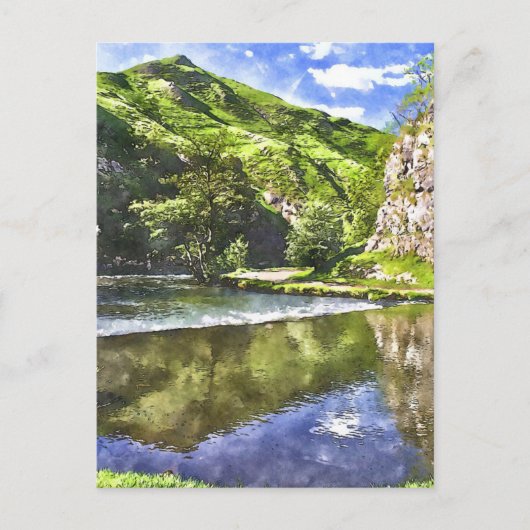 Peak District Waterverf-Stijl Briefkaart (Voorkant)