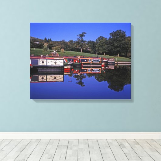 Peak Forest Canal Derbyshire England Canvas Afdruk (Insitu (Houten vloer))