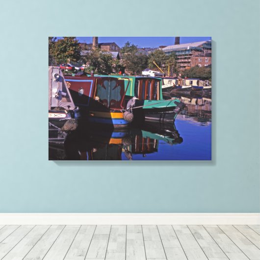 Peak Forest Canal Derbyshire England Canvas Afdruk (Insitu (Houten vloer))