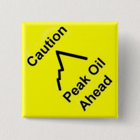 Peak Oil Chart Vierkante Button 5,1 Cm (Voorkant)