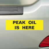 PEAK OIL IS HIER BUMPERSTICKER (Op auto)