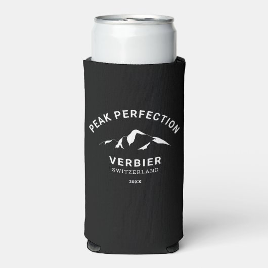 Peak Perfection Winter Ski Snowboard Resort Crest Seltzer Blikjeskoeler (Seltzer Voorkant)