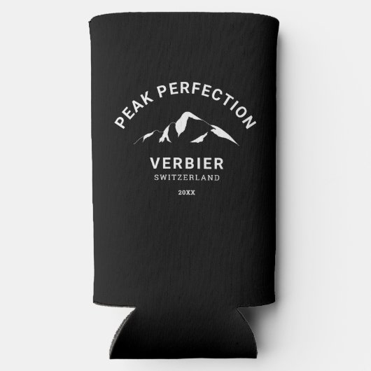 Peak Perfection Winter Ski Snowboard Resort Crest Seltzer Blikjeskoeler (Achterkant)