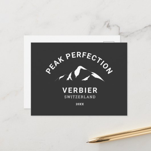 Peak Perfection Winter Sport Resort Crest Briefkaart (Voorkant / Achterkant in situ)