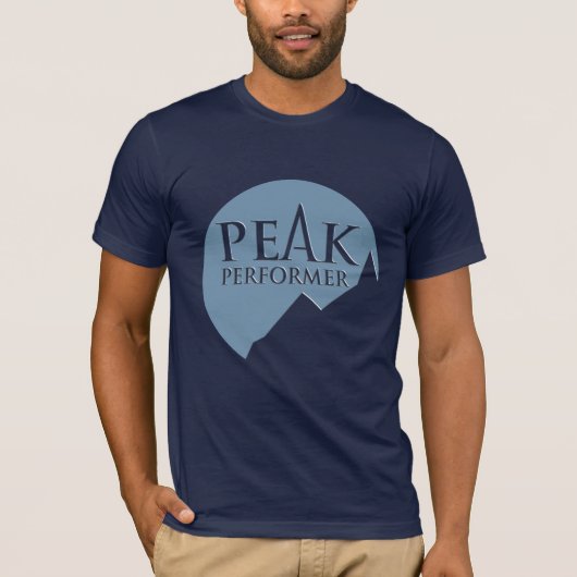 Peak Performer mannen logo blauw op marineschout T-shirt (Voorkant)