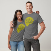 "Peak Performer" mannen logo groen op grijs t T-shirt (Unisex)