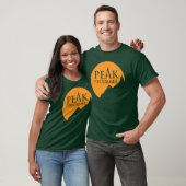 Peak Performer mannen logo sinaasappel op groen t T-shirt (Unisex)