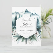 Peak Romantische berg bruiloft Save The Date (Staand voorkant)