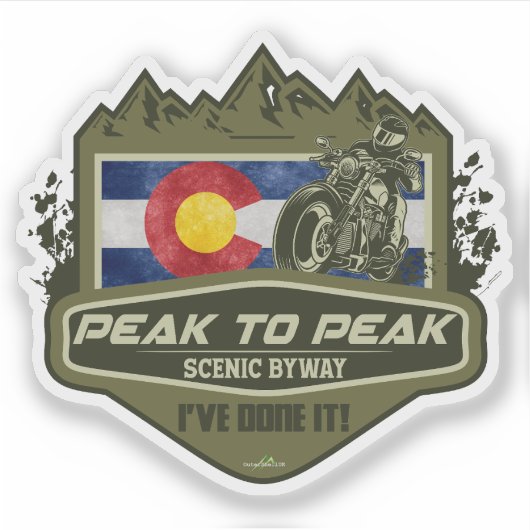 Peak to Peak Scenic Byway Motorfiets 01 Sticker (Voorkant)