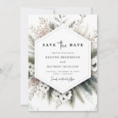 Peak Waterverf Mountain Wedding Save The Date (Voorkant)