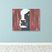 Peakaboo koe canvas afdruk (Insitu (Houten vloer))