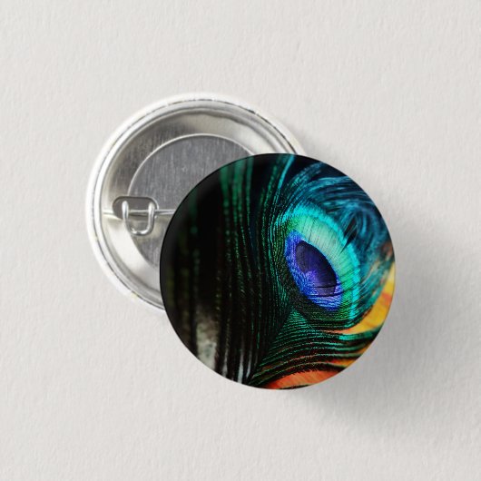 Peakcock Veer dichtbij en persoonlijk Ronde Button 3,2 Cm (Voorkant /achterkant)