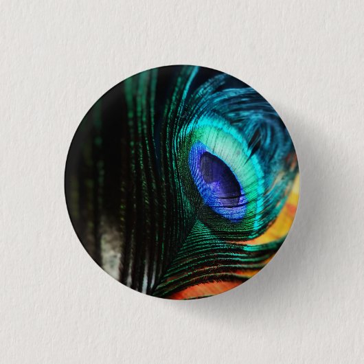 Peakcock Veer dichtbij en persoonlijk Ronde Button 3,2 Cm (Voorkant)