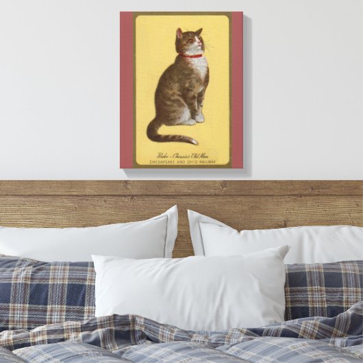 Peake, Chessie's Old Man tomcat tabby cat Canvas Afdruk (Insitu (Slaapkamer))