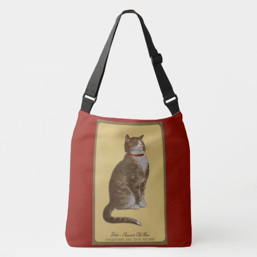 Peake, Chessie's Old Man tomcat tabby cat Crossbody Tas (Voorkant)