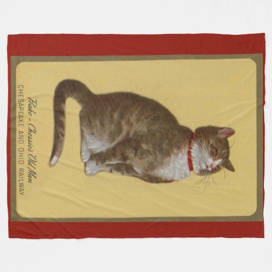 Peake, Chessie's Old Man tomcat tabby cat Fleece Deken (Voorkant (Horizontaal))