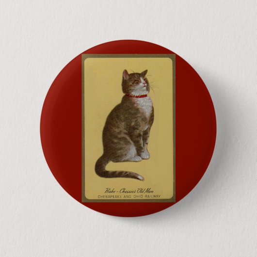 Peake, Chessie's Old Man tomcat tabby cat Ronde Button 5,7 Cm (Voorkant)