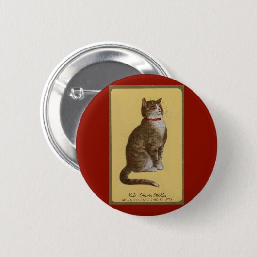 Peake, Chessie's Old Man tomcat tabby cat Ronde Button 5,7 Cm (Voorkant /achterkant)