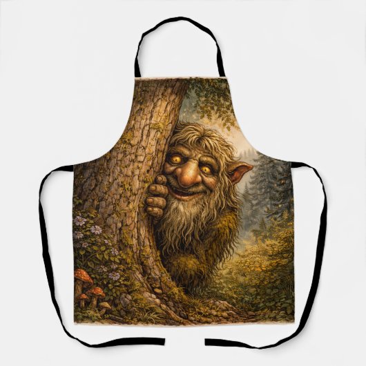 Peaking Norwegian Troll, Apron Schort (Voorkant)