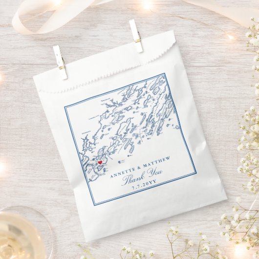 Peaks Island Maine Casco Bay Elegant Weddenschap P Bedankzakje (Geknipt)