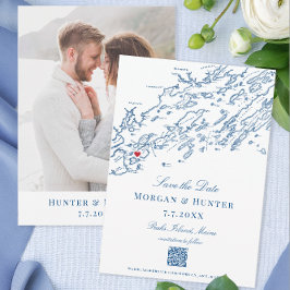 Peaks Island Maine Casco Bay Elegante QR-code Save The Date