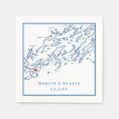 Peaks Island Maine Casco Bay Map Elegant Wedding Servet (Voorkant)