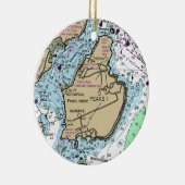 Peaks Island Maine Chart Keramisch Ornament (Rechts)