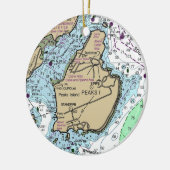 Peaks Island Maine Chart Keramisch Ornament (Links)
