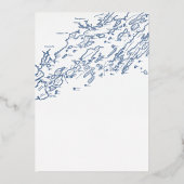 Peaks Island Maine Wedding Elegant Navy and Gold Folie Uitnodiging (Achterkant)