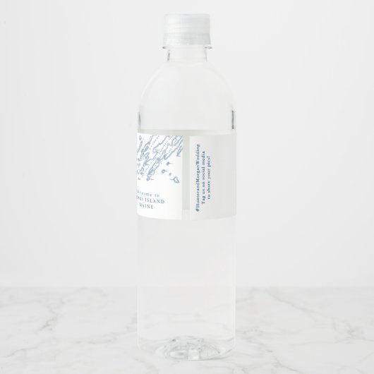 Peaks Island Maine Wedding Waterfles Etiket (Achterkant)