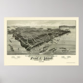 Peak's Island, ME Panoramic Map - 1886 Poster (Voorkant)