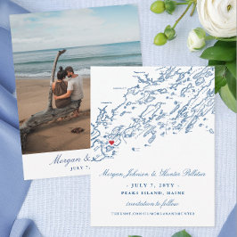 Peaks Island Save the Date for a Maine Wedding