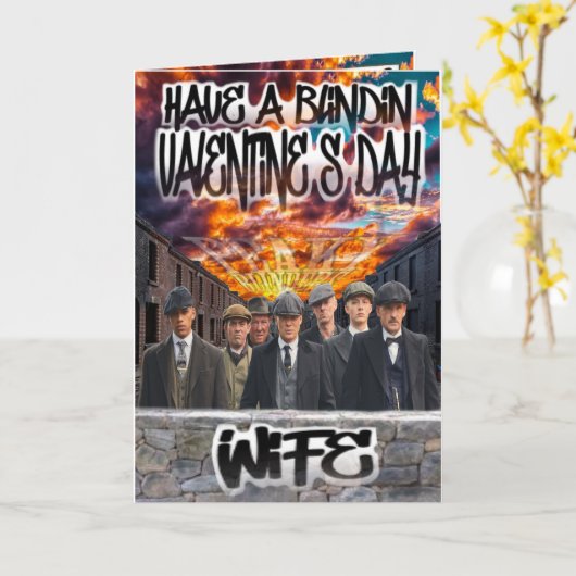 Peaky Blinders voor Valentijnsdag Kaart (Gele Bloem)