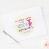 Peanut Allergie Alert Superhero Meisje Stickers (Envelop)