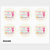 Peanut Allergie Alert Superhero Meisje Stickers (Vel)