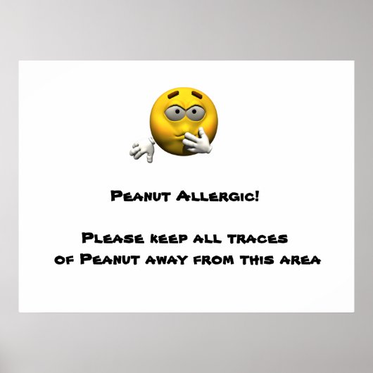 Peanut Allergisch Poster (Voorkant)