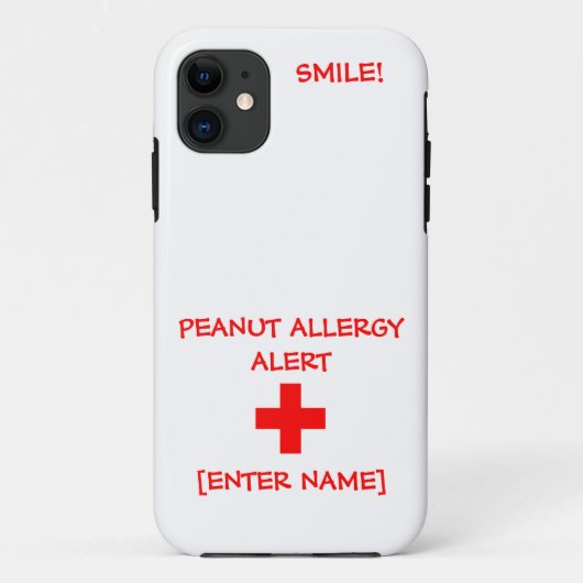 Peanut Allergy Alert iPhone Case (Achterkant)