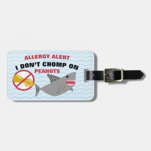 Peanut Allergy Alert Shark Label voor medische uit Bagagelabel