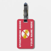 Peanut Allergy Alert Shark Label voor medische uit Bagagelabel (Achterkant verticaal)