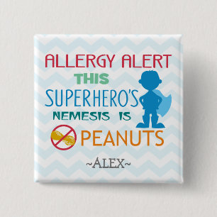 Peanut Allergy Alert Superheld Boy Button