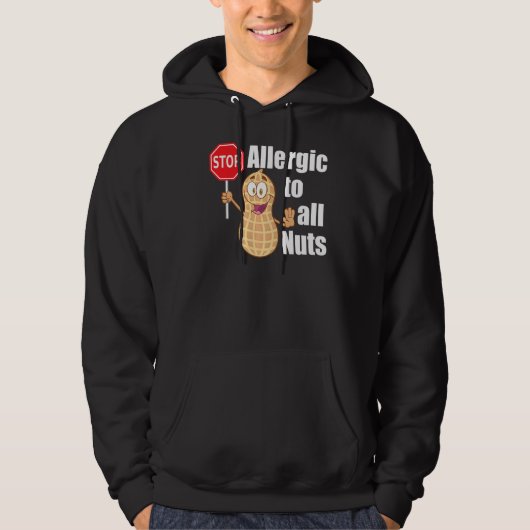Peanut Allergy Awareness Cute Nut Allergies Hoodie (Voorkant)